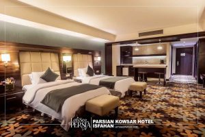 suite twin room of parsian kowsar hotel isfahan