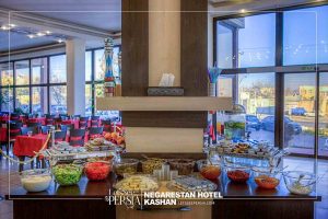 breakfast table of negarestan hotel kashan