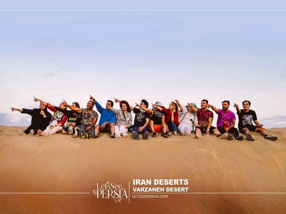 Varzaneh Desert- travelers in Varzaneh Desert Isfahan, Iran