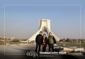 Tehran City Tour-travelers in Azadi Tower Tehran, Iran