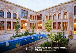 beautiful yard of safikhani boutique hotel yazd