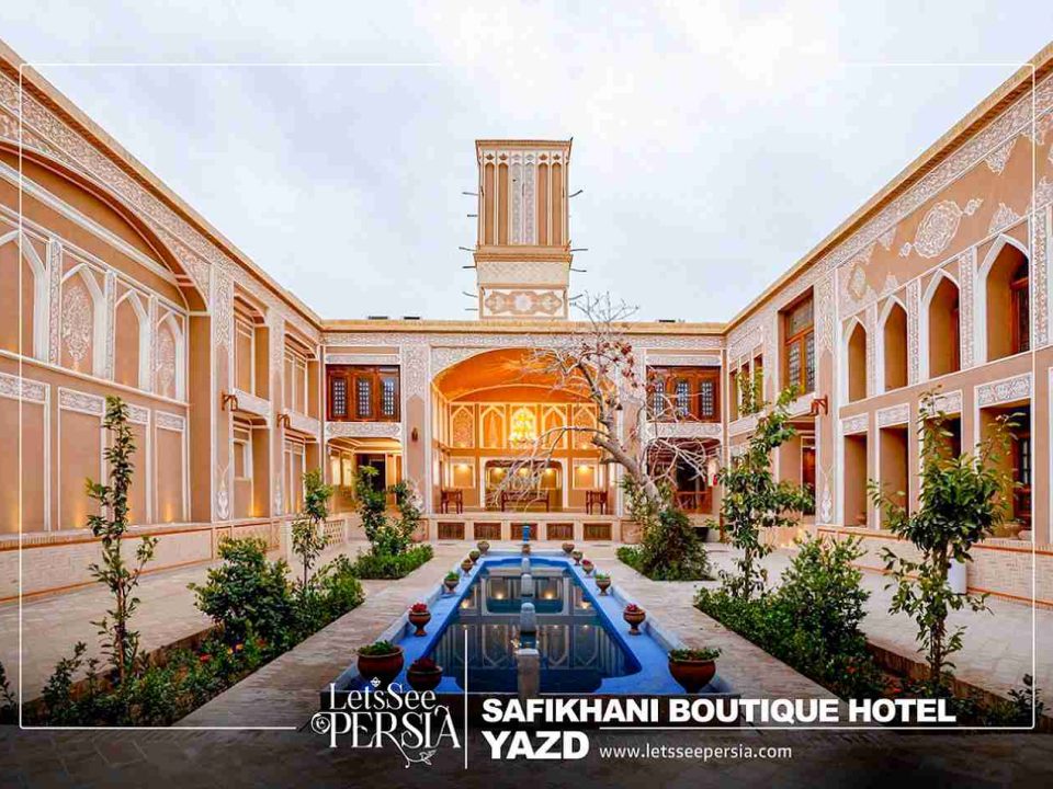 traditional yard of safikhani boutique hotel yazd