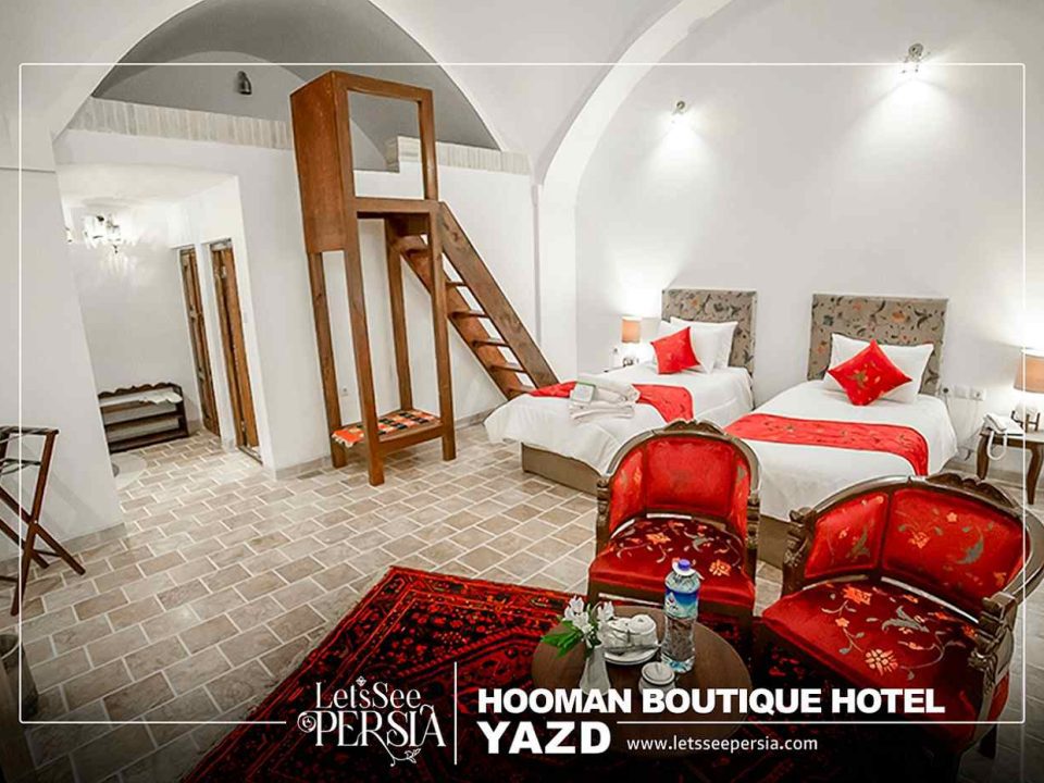 suite room of hooman boutique hotel yazd. twin room like duplex room with extra bed