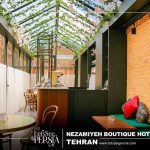 outdoor coffee shop of nezamiyeh boutique hotel tehran