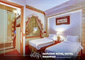 twin bedroom of darvishi royal hotel mashhad