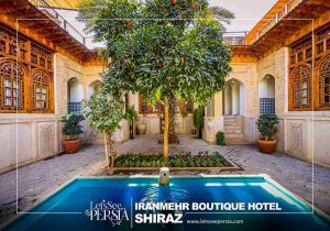 traditional yard of iranmehr boutique hotel shiraz