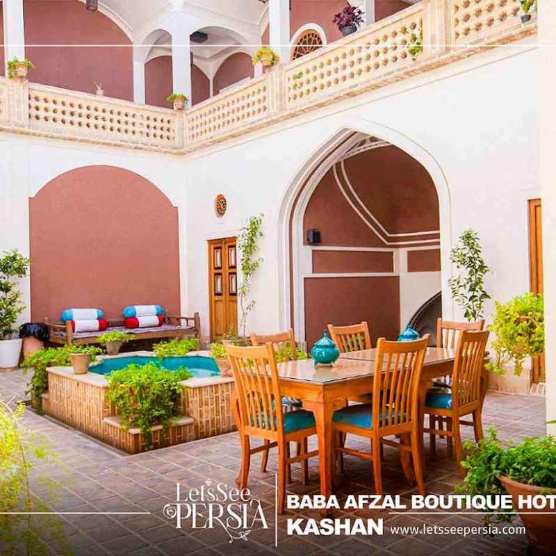 inner yard of baba afzal boutique hotel kashan